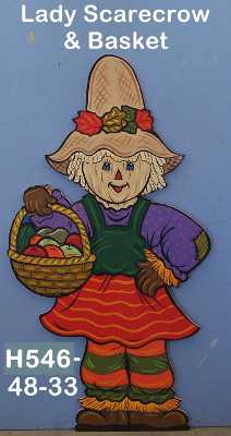 H546Lady Scarecrow and Basket